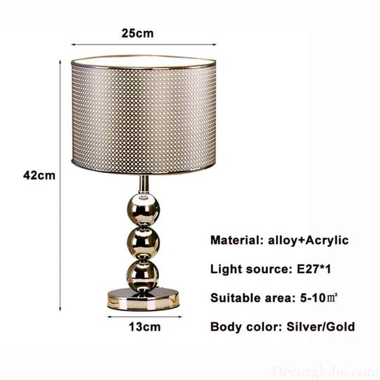 Élise Modern Fashion Alloy Acrylic Bedside Table Lamp E27 Desk Light