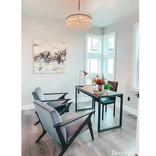 Contemporary 5-Light Brushed Brass Finish Crystal Glass Chandelier - Illuminate Your Space with Modern Elegance - DecorGlobe