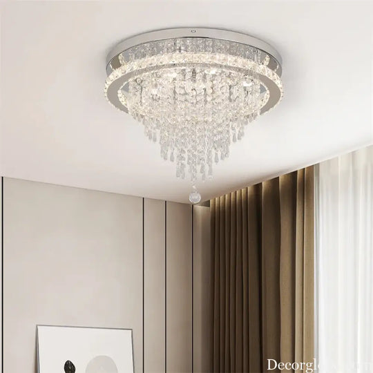 Modern K9 Luxury Crystal Ceiling Lamp Smart Led Living Dining Room Pendant Light Chandelier Remote Control Hanging