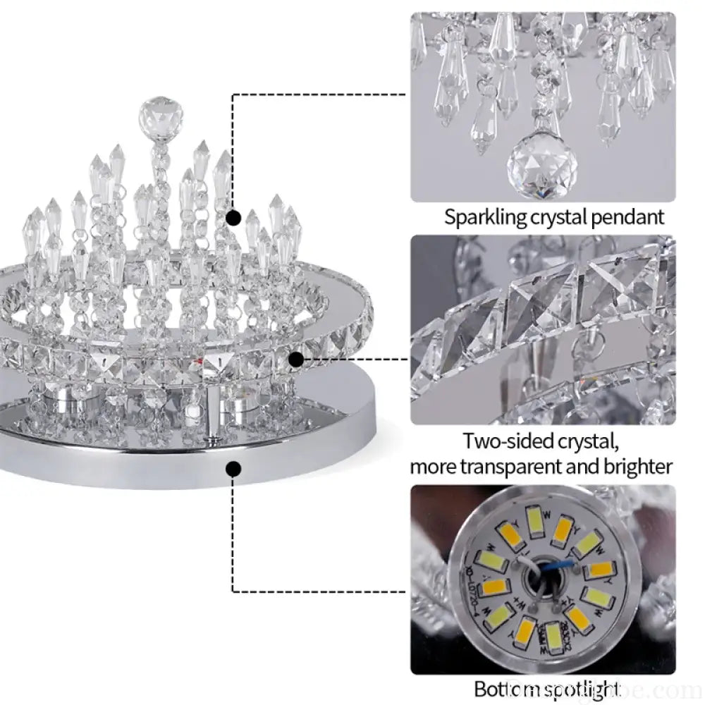 Modern K9 Luxury Crystal Ceiling Lamp Smart Led Living Dining Room Pendant Light Chandelier Remote Control Hanging