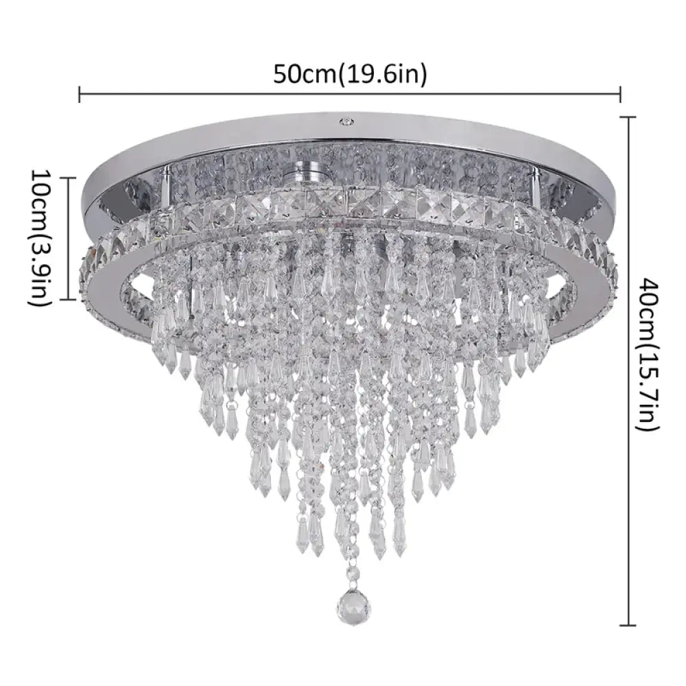 Modern K9 Luxury Crystal Ceiling Lamp Smart Led Living Dining Room Pendant Light Chandelier Remote Control Hanging