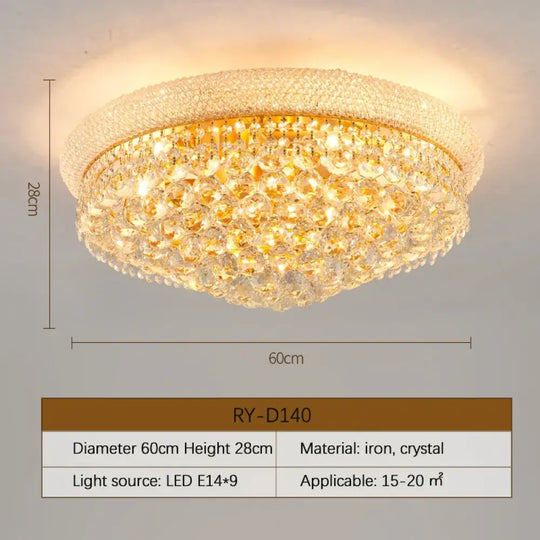 French Crystal Ceiling Lamp Living Room Modern Atmosphere Luxury Dining Room Hotel Villa Bedroom Crystal Ball Italian