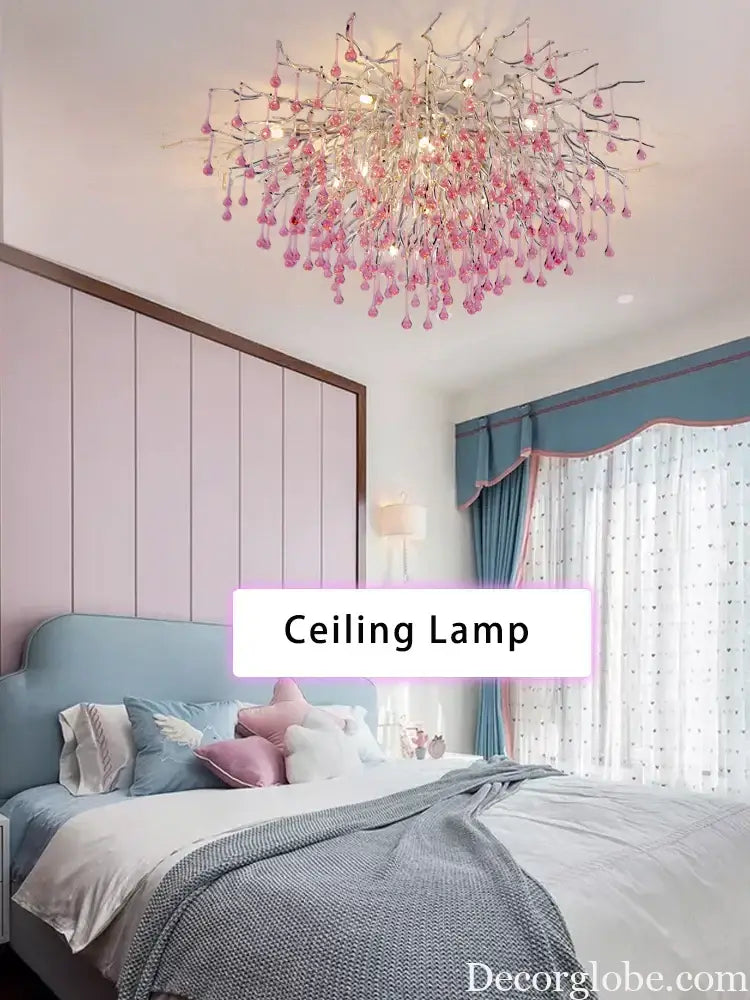 Creative Tree Branch Chandelier - Illuminate Your Bedroom or Girl's Room with Whimsical Charm - DecorGlobe