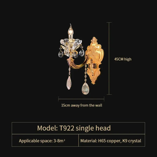 Crystal Candle Chandelier for Living Room and Dining Area 1 Heads D15CM / Cold White Chandelier