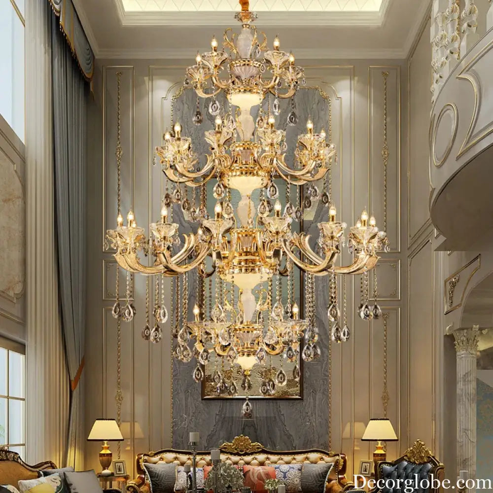 Crystal Candle Chandelier for Living Room and Dining Area Chandelier