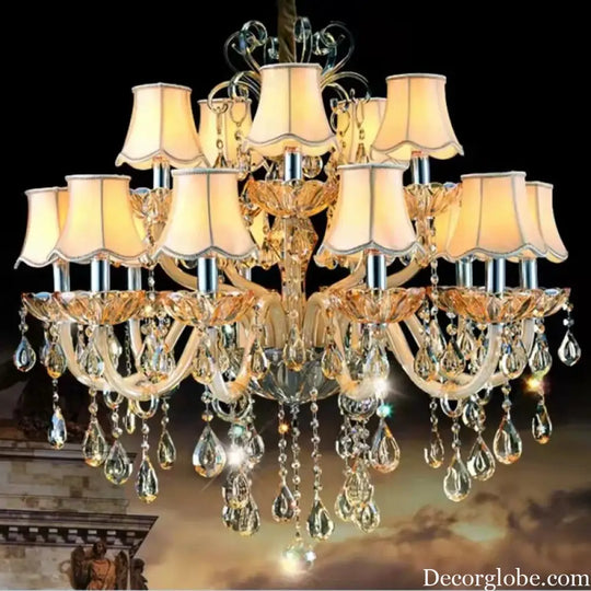 Luxury Crystal Candle Chandelier for Penthouse Hall and Staircase Chandeliers