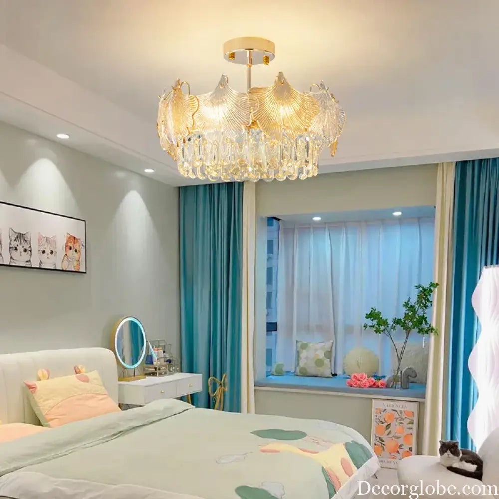 Elegant Crystal Ceiling Chandelier with LED Lighting - Luxury Home Decoration for Living Rooms, Bedrooms, and Restaurants - DecorGlobe
