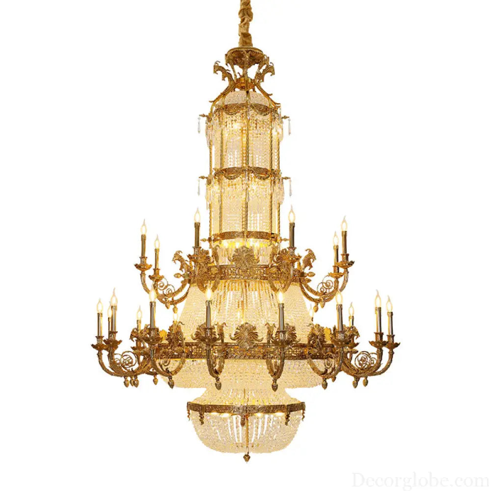 Crystal Chandelier for European-Style Villa Living Room 16 + 8 heads (diameter 168cm, height 235cm)