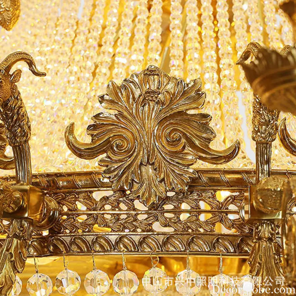 Crystal Chandelier for European-Style Villa Living Room 16 + 8 heads (diameter 168cm, height 235cm)