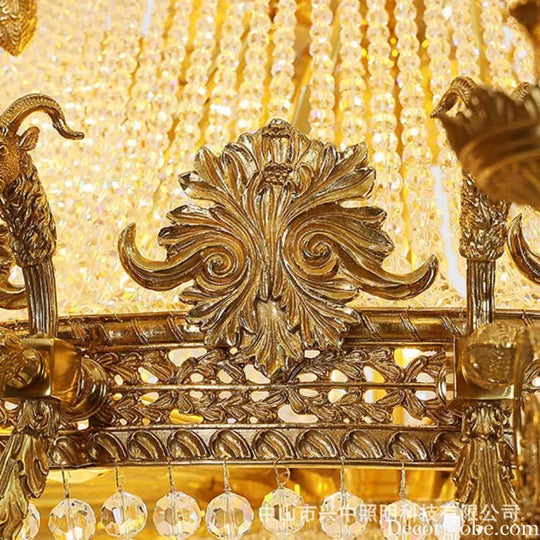 Crystal Chandelier for European-Style Villa Living Room 16 + 8 heads (diameter 168cm, height 235cm)