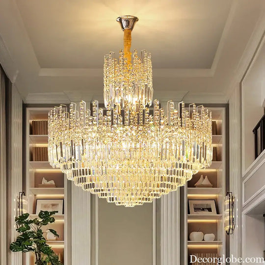 Crystal Chandelier for Duplex Hall and Staircase Lighting Chandelier