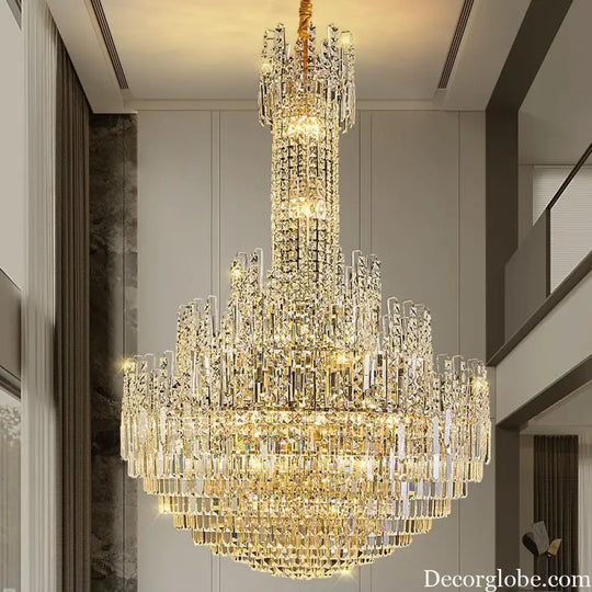 Crystal Chandelier for Duplex Hall and Staircase Lighting Chandelier