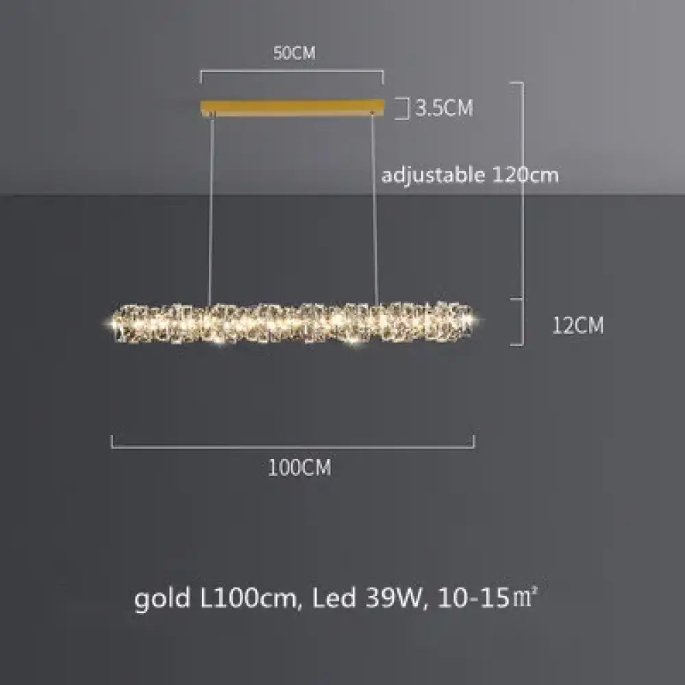 Sophisticated Crystal LED Pendant Lights - Dimmable, Ideal for Living and Dining Rooms - Luxurious Ring Design - DecorGlobe