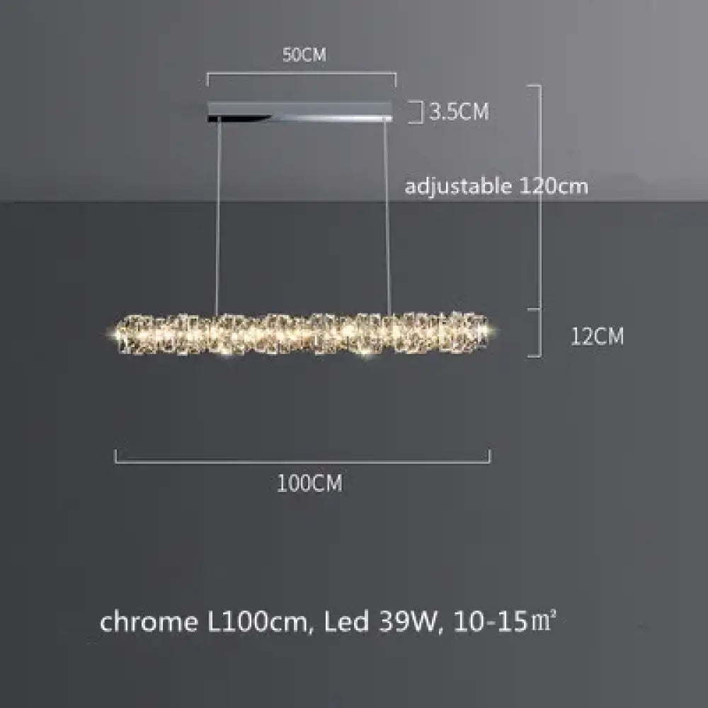 Sophisticated Crystal LED Pendant Lights - Dimmable, Ideal for Living and Dining Rooms - Luxurious Ring Design - DecorGlobe