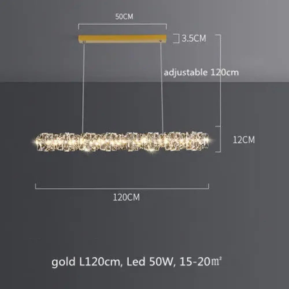 Sophisticated Crystal LED Pendant Lights - Dimmable, Ideal for Living and Dining Rooms - Luxurious Ring Design - DecorGlobe