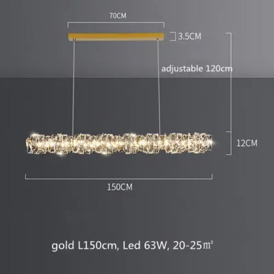 Sophisticated Crystal LED Pendant Lights - Dimmable, Ideal for Living and Dining Rooms - Luxurious Ring Design - DecorGlobe
