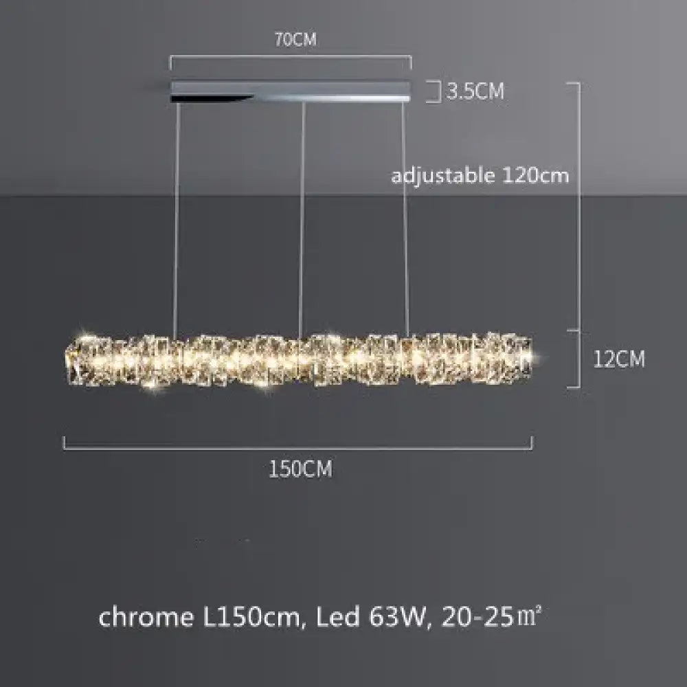 Sophisticated Crystal LED Pendant Lights - Dimmable, Ideal for Living and Dining Rooms - Luxurious Ring Design - DecorGlobe