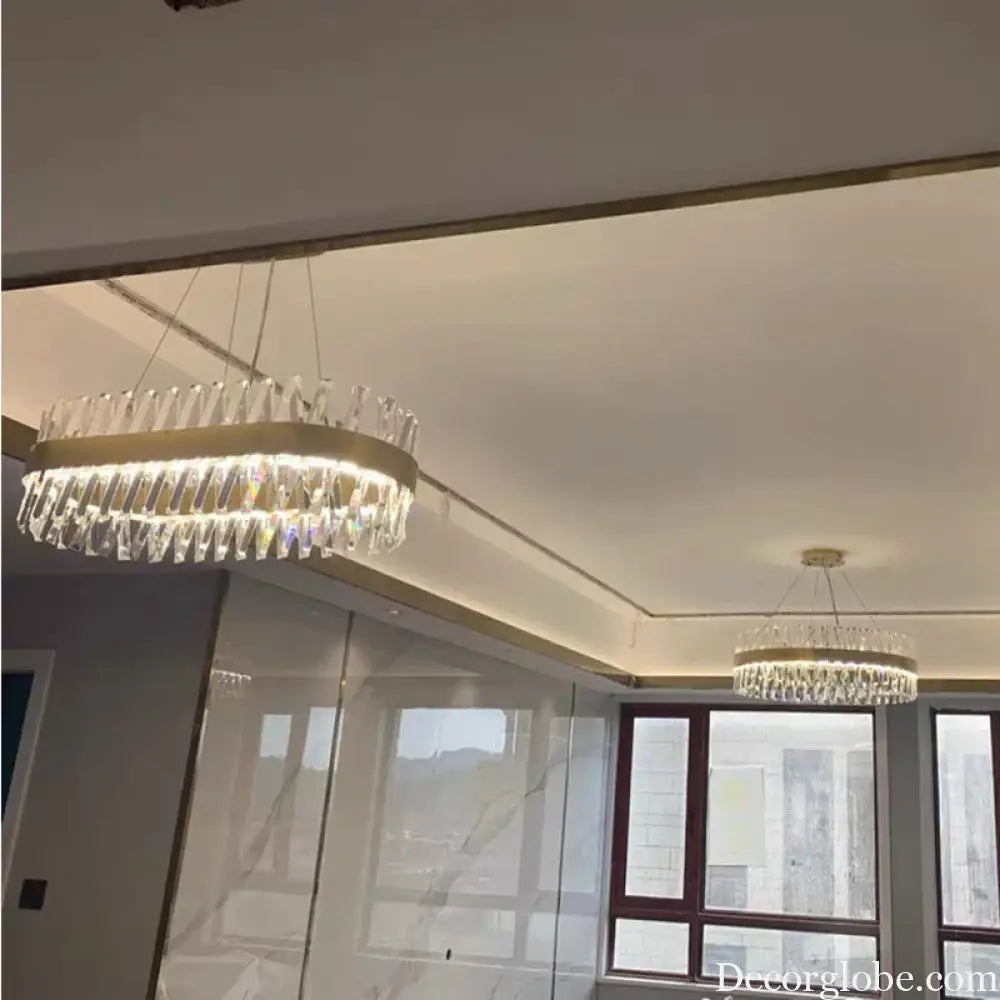 Luxury Crystal LED Chandelier - High-Quality K9 Ceiling Lighting Fixture for Elegant Living Rooms and Dining Spaces - DecorGlobe