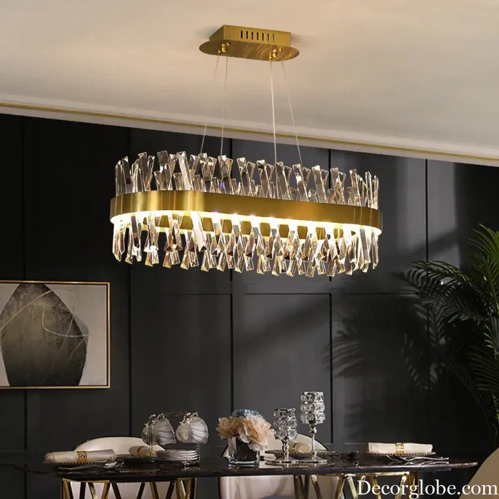 Luxury Crystal LED Chandelier - High-Quality K9 Ceiling Lighting Fixture for Elegant Living Rooms and Dining Spaces - DecorGlobe