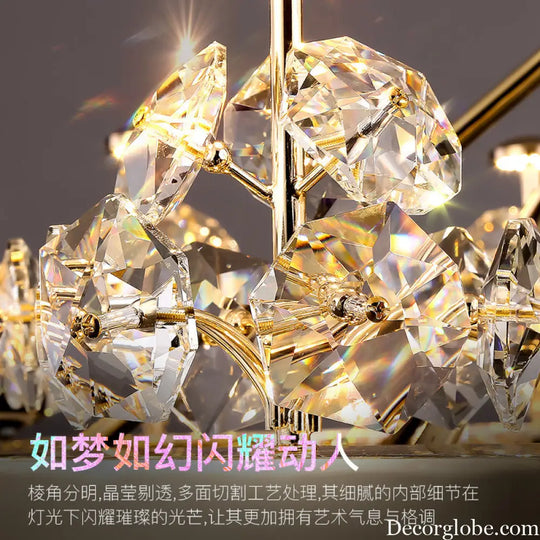 Modern minimalist crystal chandelier living room main lamp Hotel Villa duplex building light luxury chandelier French