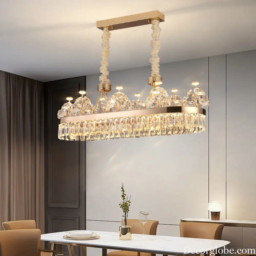 Modern minimalist crystal chandelier living room main lamp Hotel Villa duplex building light luxury chandelier French