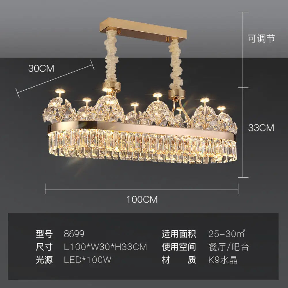 Modern minimalist crystal chandelier living room main lamp Hotel Villa duplex building light luxury chandelier French