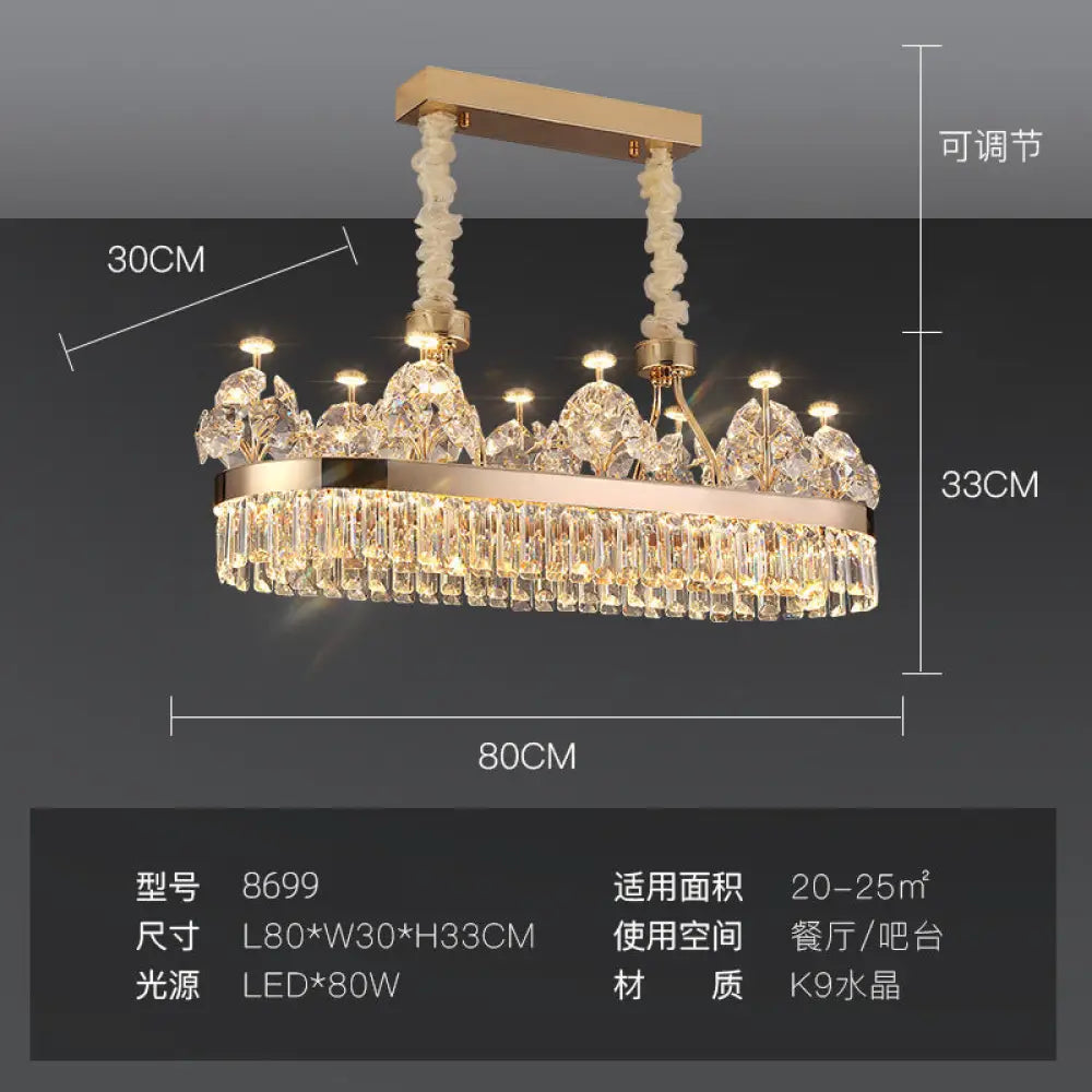 Modern minimalist crystal chandelier living room main lamp Hotel Villa duplex building light luxury chandelier French