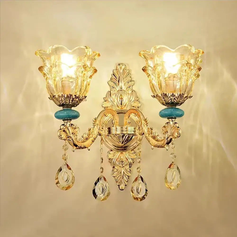 European Luxury Crystal Chandelier Light for Living Room and Bedroom 2 arms / Neutral light / China Mainland Chandelier