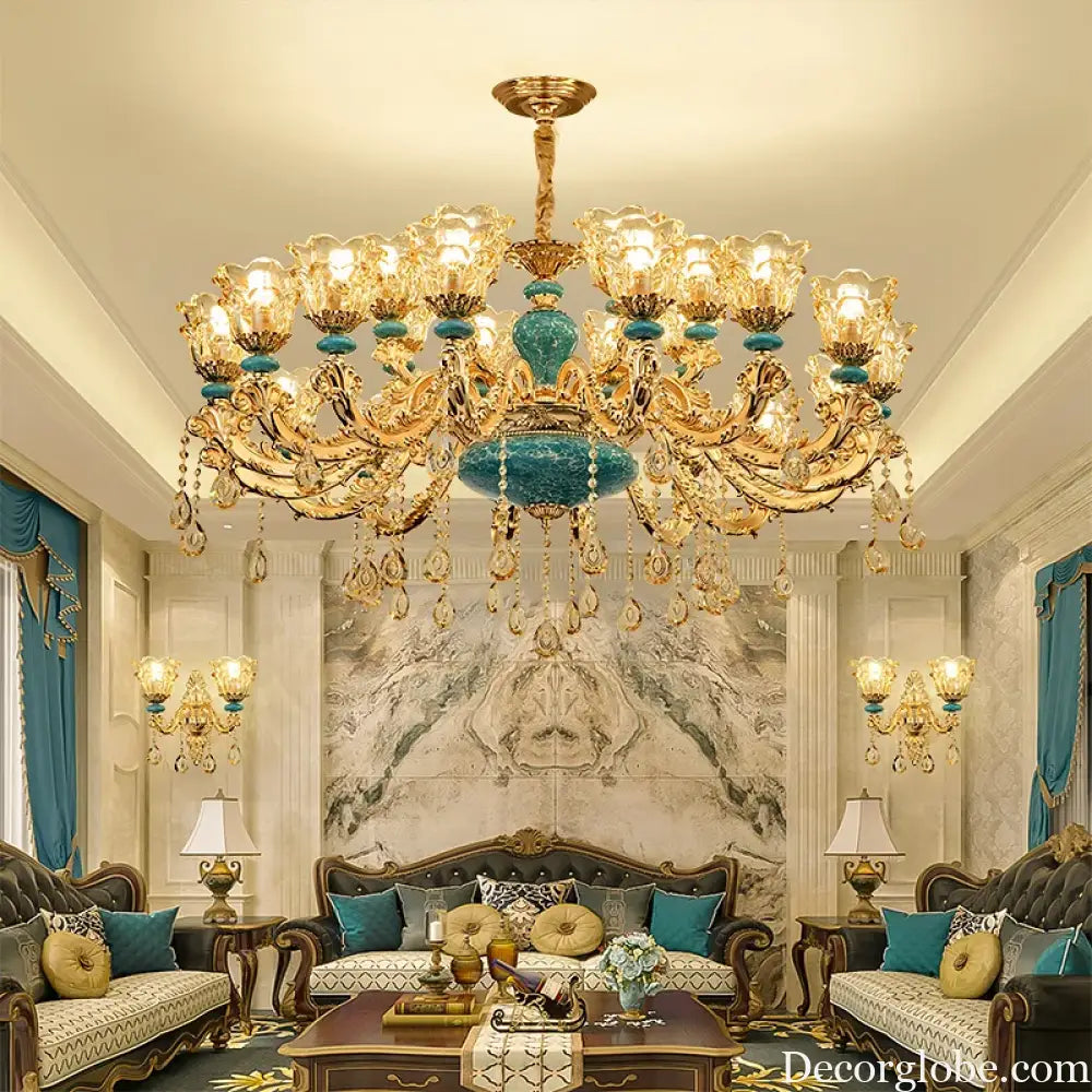 European Luxury Crystal Chandelier Light for Living Room and Bedroom Chandelier