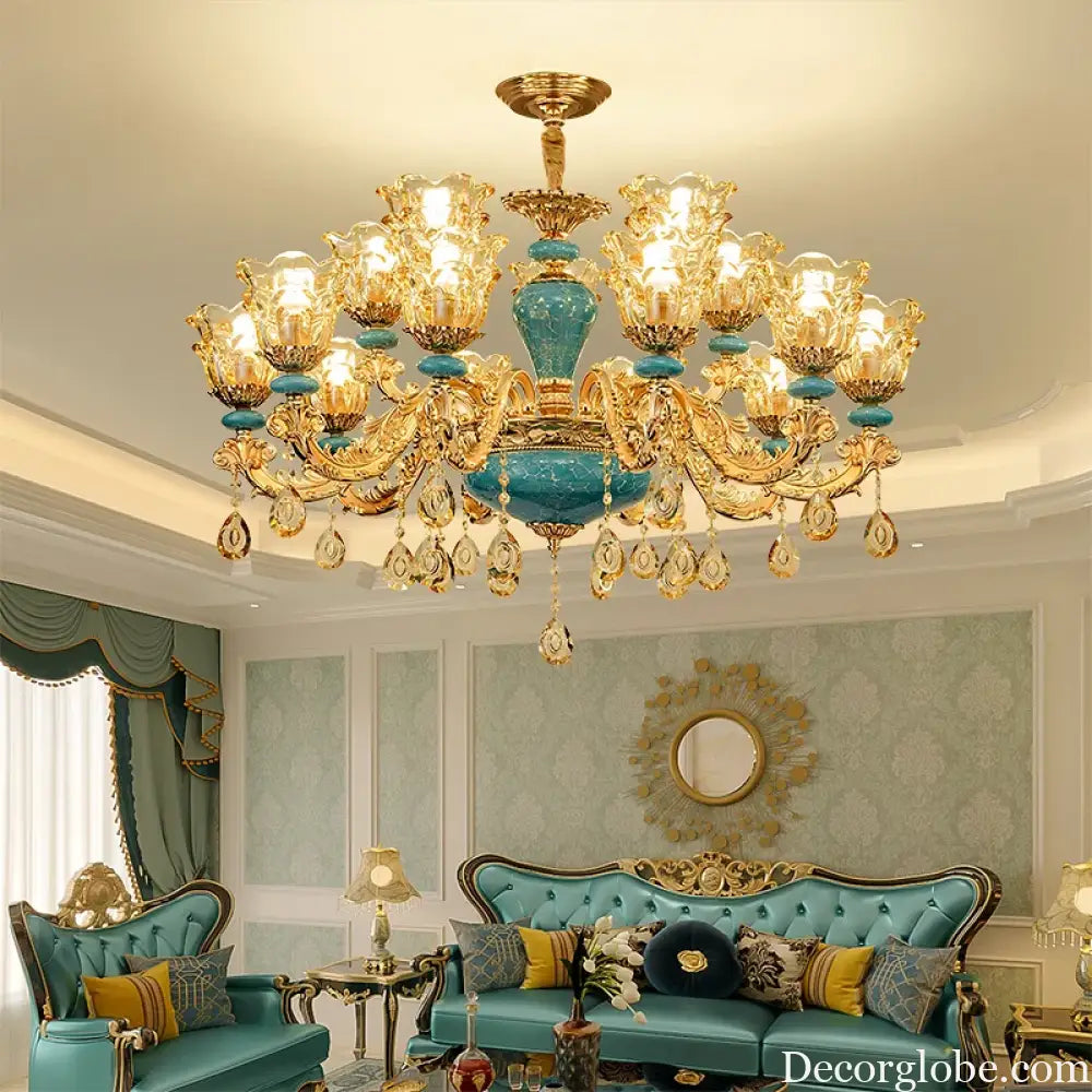 European Luxury Crystal Chandelier Light for Living Room and Bedroom Chandelier