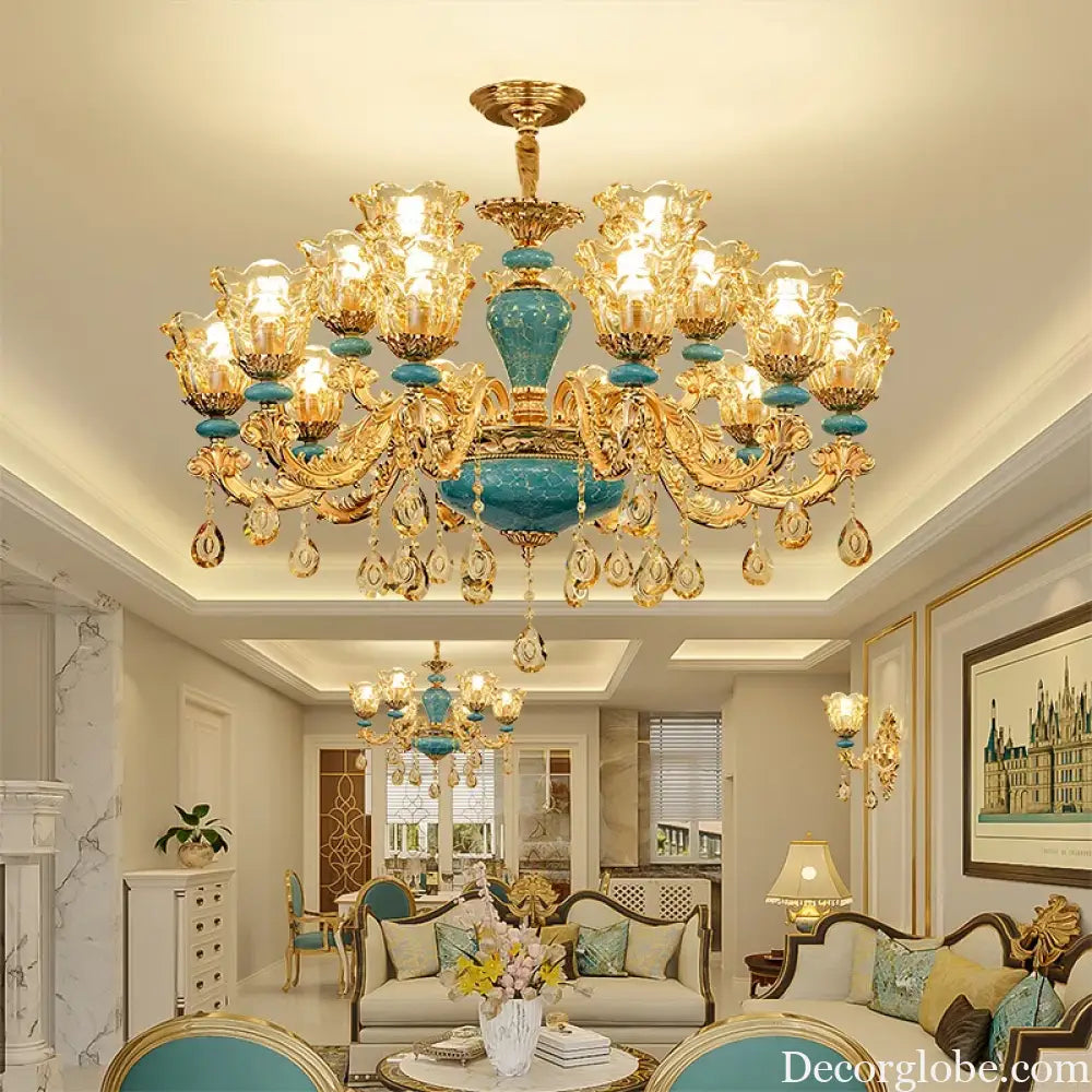 European Luxury Crystal Chandelier Light for Living Room and Bedroom Chandelier