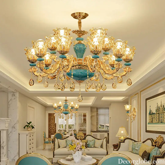 European Luxury Crystal Chandelier Light for Living Room and Bedroom Chandelier