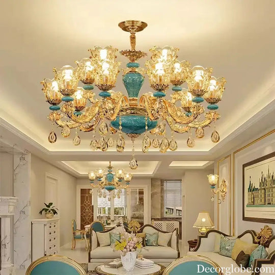European Luxury Crystal Chandelier Light for Living Room and Bedroom Chandelier