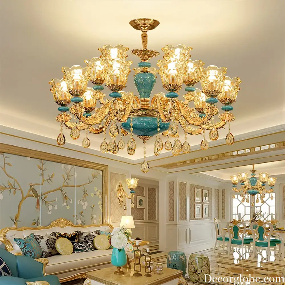 European Luxury Crystal Chandelier Light for Living Room and Bedroom Chandelier
