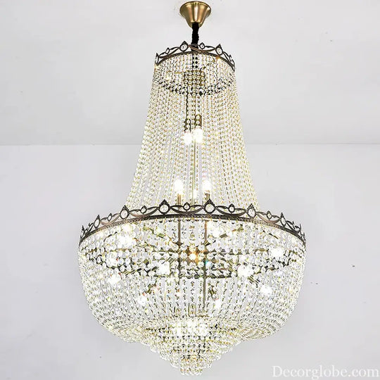 Elegant Crystal Chandelier for Duplex Buildings - A Modern Luxury Fixture for Living Rooms, Dining Spaces, Hotels, and Special Events - DecorGlobe
