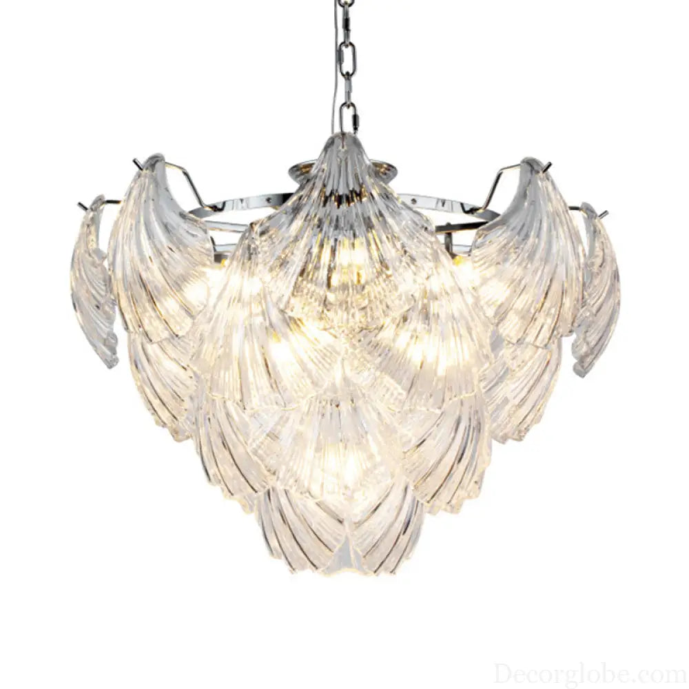 Brielle's Crystal Chandelier - Modern Elegance with Tapered Petals (10 Lights) - DecorGlobe