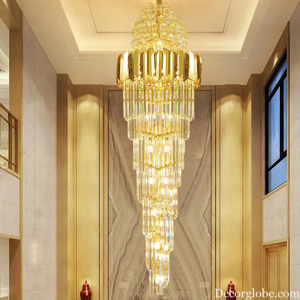 Crystal Stair Chandeliers - Elegant Indoor Lighting for Living Rooms, Staircases, and Loft Spaces - DecorGlobe
