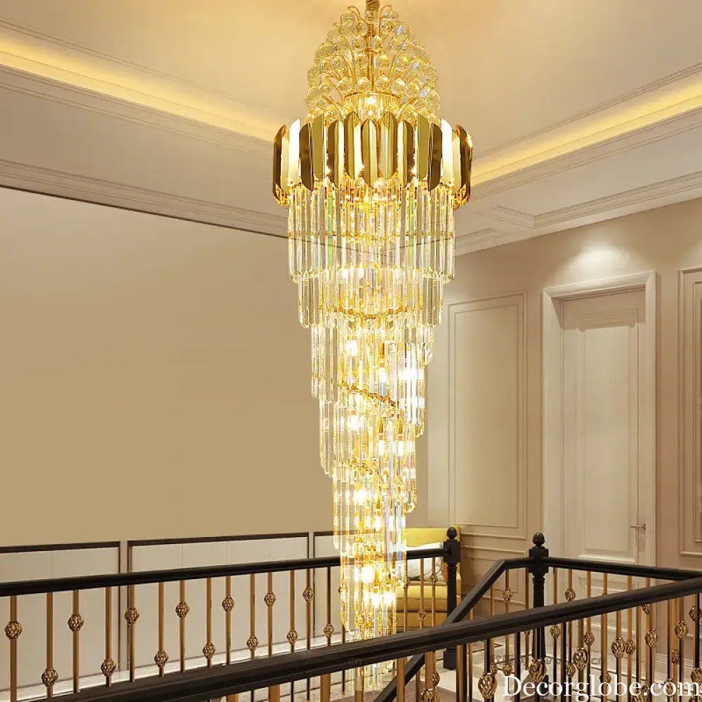 Crystal Stair Chandeliers - Elegant Indoor Lighting for Living Rooms, Staircases, and Loft Spaces - DecorGlobe