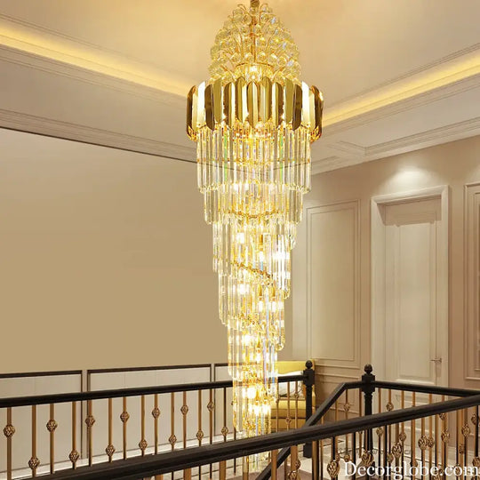 Crystal Stair Chandeliers - Elegant Indoor Lighting for Living Rooms, Staircases, and Loft Spaces - DecorGlobe