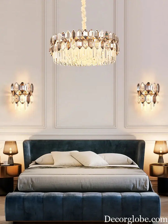 Elegant Crystal Chandelier with a Touch of Light Luxury - Post-Modern Golden Beauty for Living Rooms, Dining Rooms, and Bedrooms - DecorGlobe