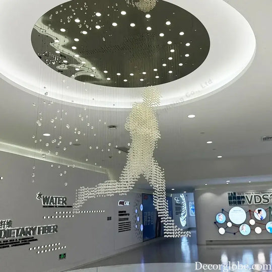 Custom Made Modern Luxury Crystal Chandelier – Large Sculptural Hotel Pendant Light customized / customized