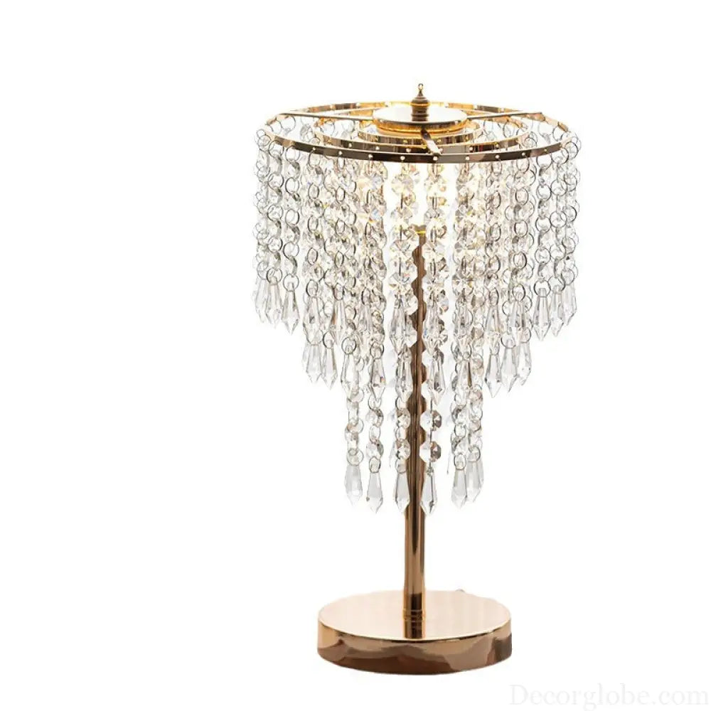 Cross-border European-style Romantic Crystal Table Lamp Bedroom Study Table Lamp Decorative Home LED Light Luxury