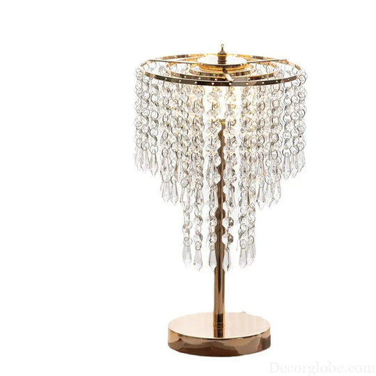Cross-border European-style Romantic Crystal Table Lamp Bedroom Study Table Lamp Decorative Home LED Light Luxury
