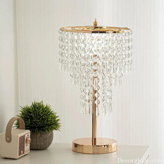 Cross-border European-style Romantic Crystal Table Lamp Bedroom Study Table Lamp Decorative Home LED Light Luxury