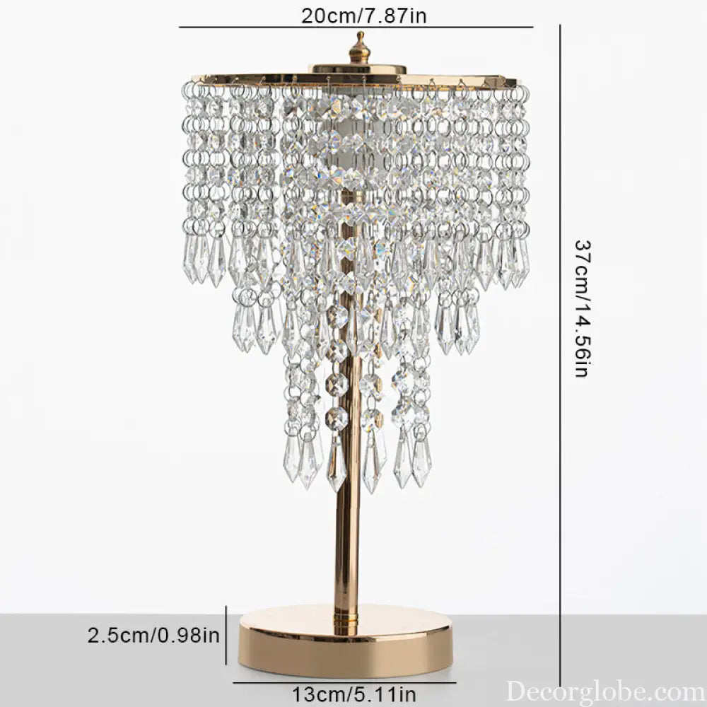 Cross-border European-style Romantic Crystal Table Lamp Bedroom Study Table Lamp Decorative Home LED Light Luxury
