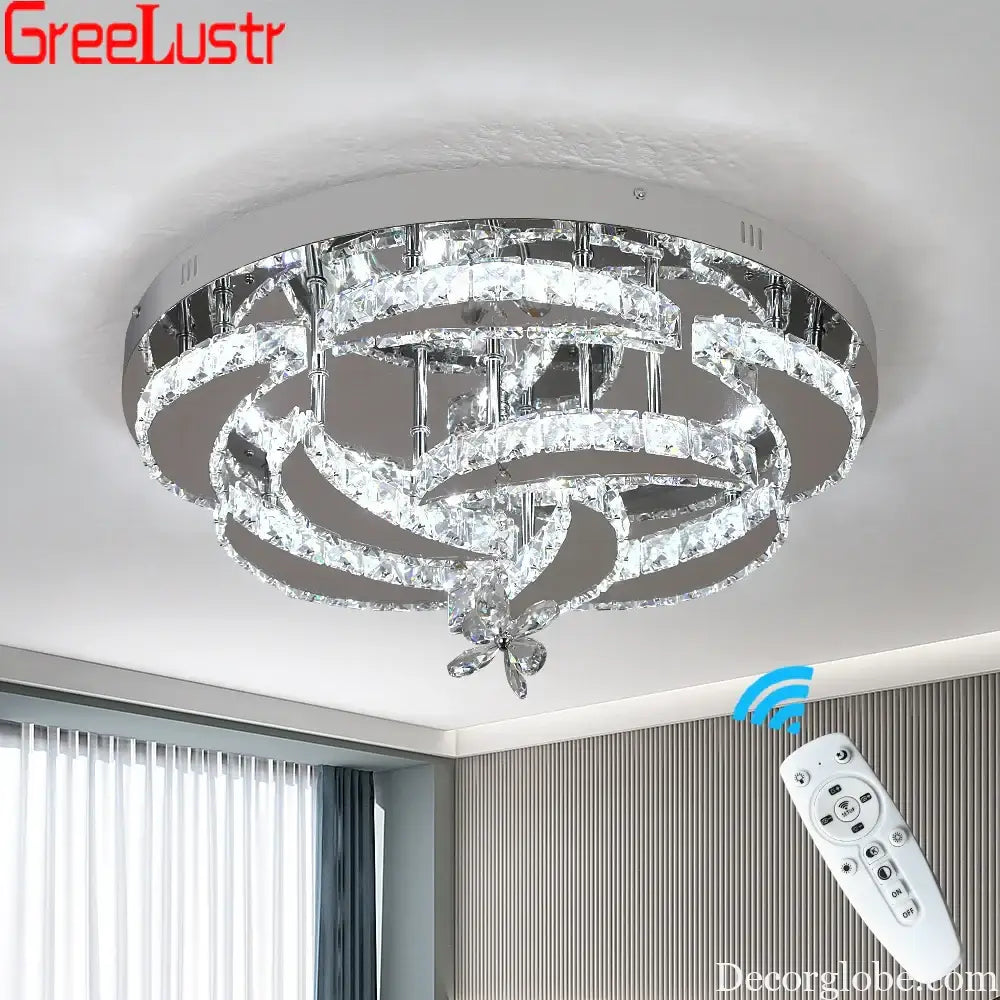Flower Led Ceiling Lamp Modern Crystal Drop Chandelier Pendant Light Ceiling Light Home Decor Fixtures Living Room RC