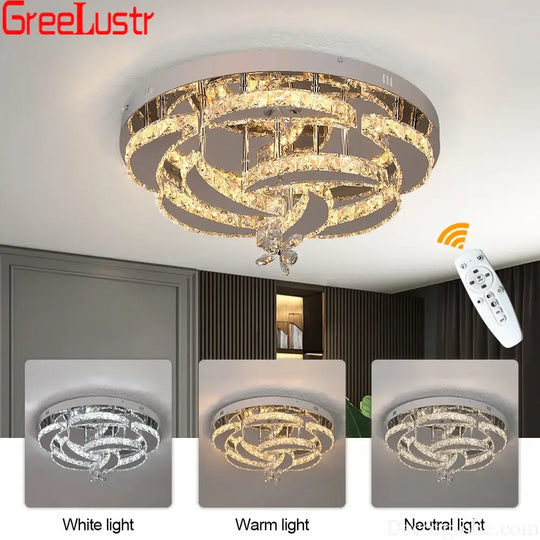 Flower Led Ceiling Lamp Modern Crystal Drop Chandelier Pendant Light Ceiling Light Home Decor Fixtures Living Room RC