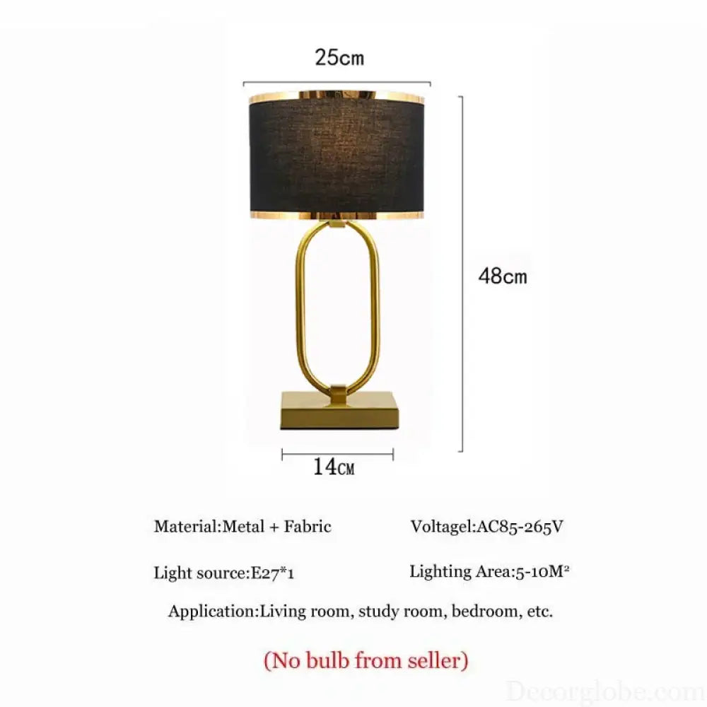 Sophie European Cloth Shade Bedside Lamp E27 Modern Luxury Desk Light