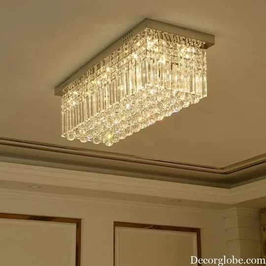 Rectangular and Square Luxurious Villa Living Room Lamp LED Crystal Ceiling Lamp Modern Restaurant Bedroom Home Decor