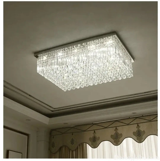Rectangular and Square Luxurious Villa Living Room Lamp LED Crystal Ceiling Lamp Modern Restaurant Bedroom Home Decor